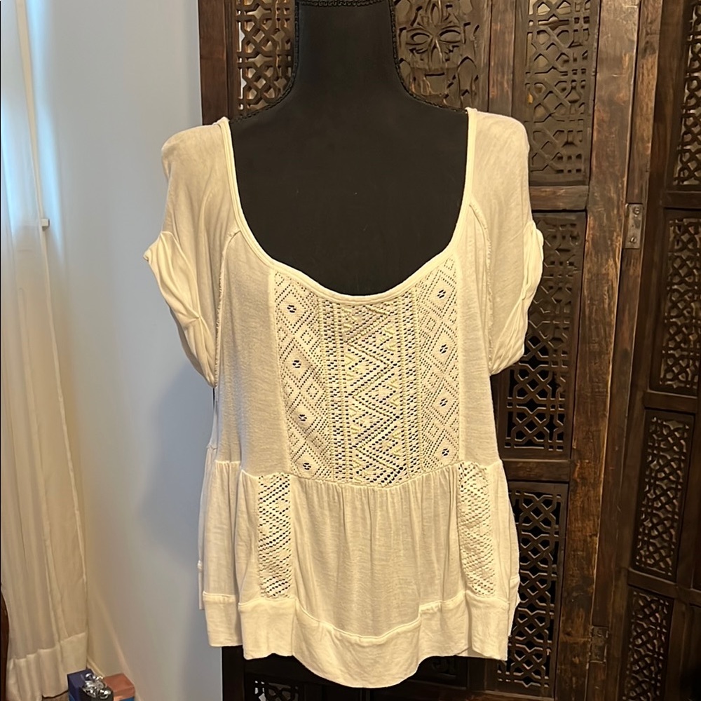 Bohemian beaded cropped tunic style top